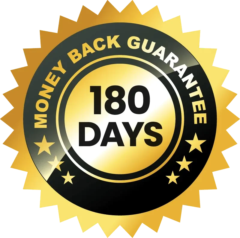 PostaVive™ 180-Day Money-Back Guarantee Seal – Risk-Free Prostate Health Support